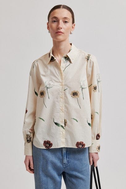 Second Female - Floco Shirt 60748 - 1034 Summer Sand Bluser 