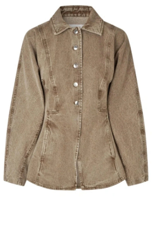 Second Female - Isana Fitted Denim Jacket 61291 - 6016 Camel Jakker 