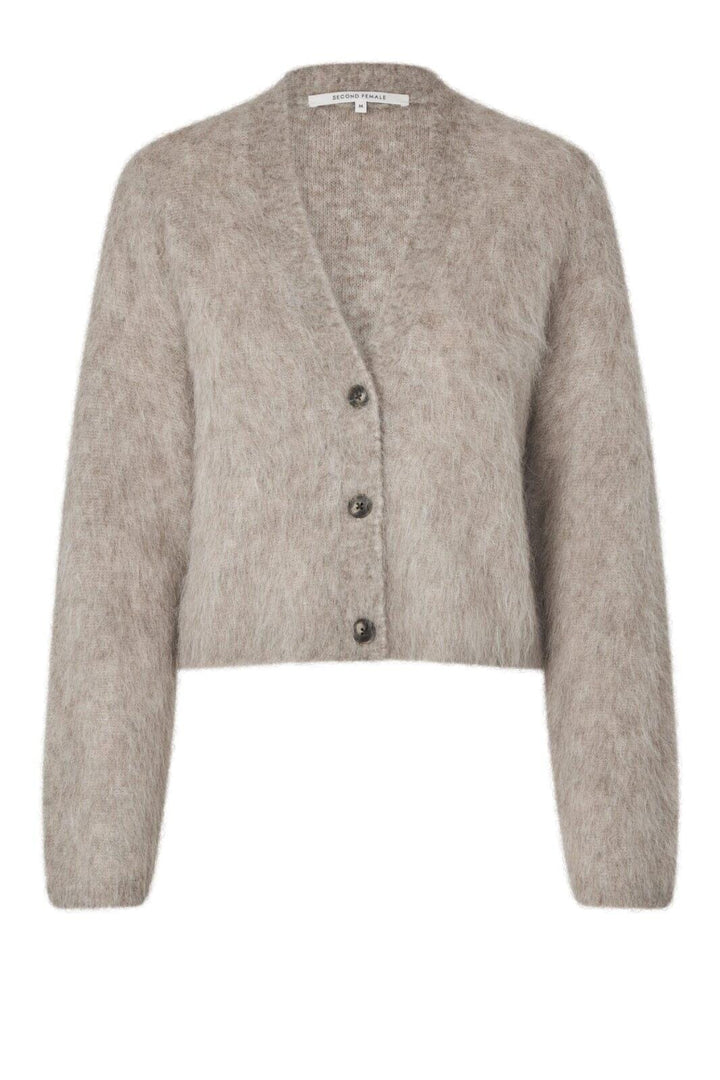 Second Female - Karla Knit Cardigan 60286 - 1043 Pumice Stone Strikbluser 