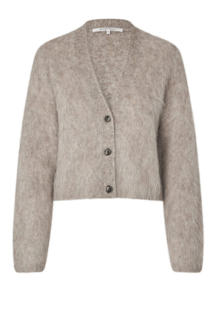 Second Female - Karla Knit Cardigan 60286 - 1043 Pumice Stone Strikbluser 