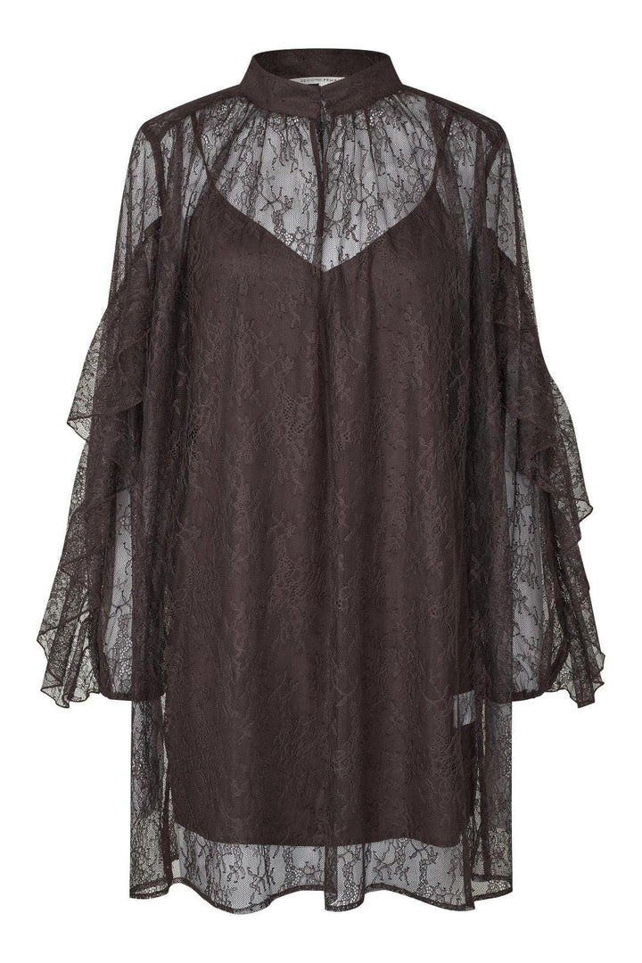 Second Female - Sybell Lace Dress 60508 - 6150 Chocolate Torte Kjoler 