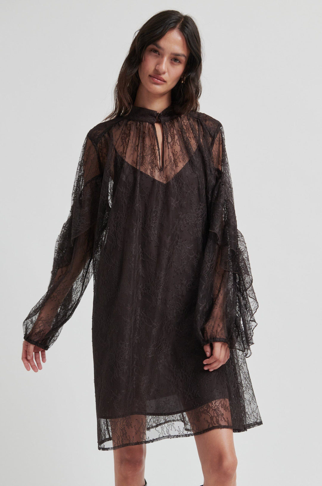 Second Female - Sybell Lace Dress 60508 - 6150 Chocolate Torte Kjoler 