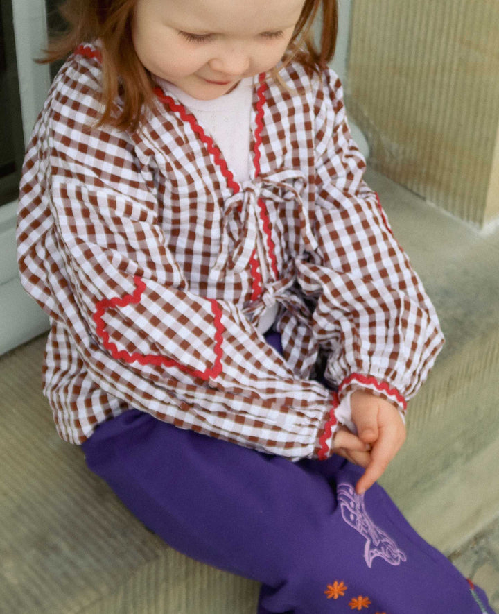 Sissel Edelbo - Astrid MINI Top SE 1679 - Brown Checks Bluser 