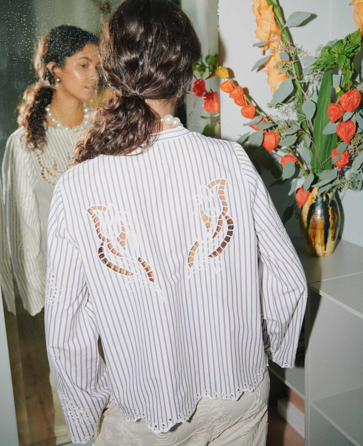 Sissel Edelbo - Cecilie Shirt SE 1897 - Purple Stripes Bluser 