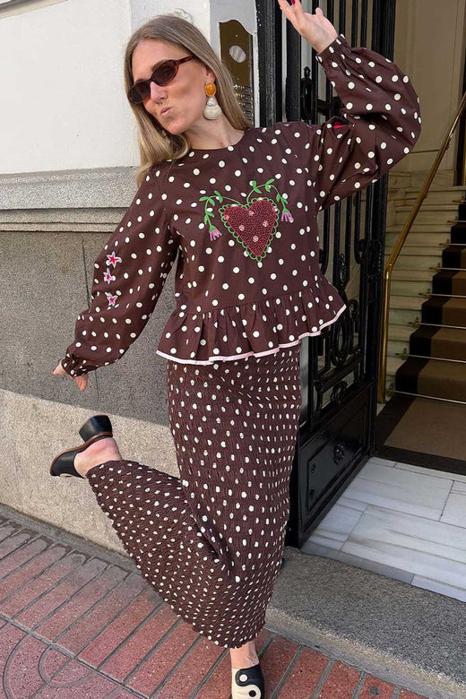 Sissel Edelbo - Diana Top Se 2010 - Brown Dot Bluser 