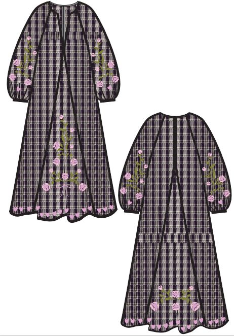 Sissel Edelbo x Molly&My - Fran Dress SE 2117 - Purple Checks