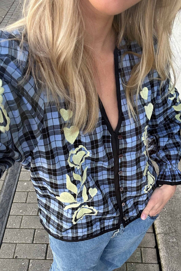 Sissel Edelbo - Fran Top SE 1693 - Blue Checks