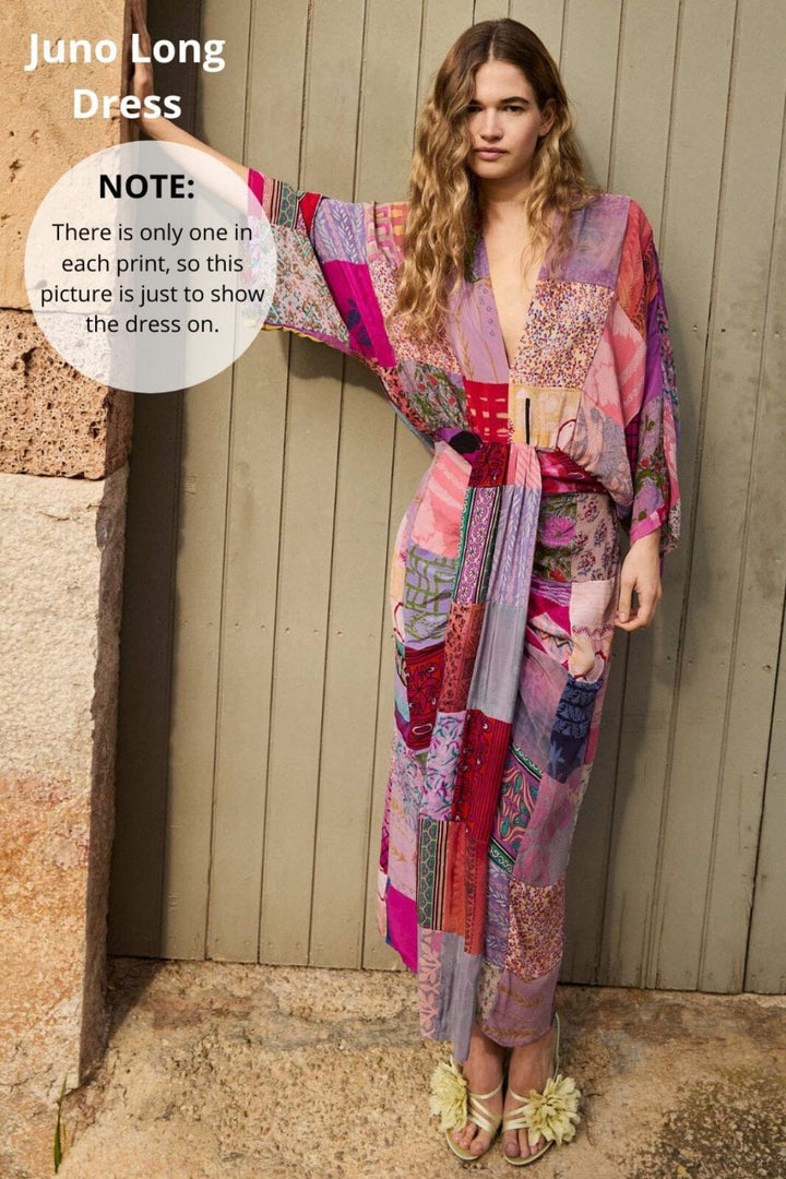 Sissel Edelbo - Juno SILK Patchwork Dress SE 1586-1 - No. 59 Kjoler 