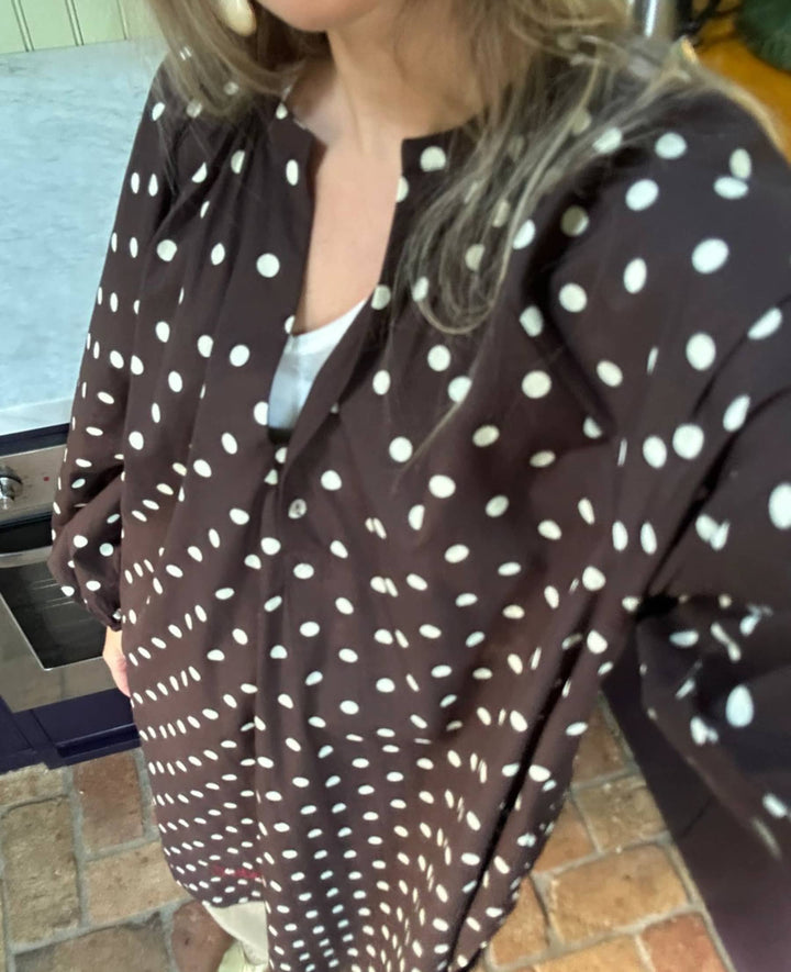 Sissel Edelbo - Lara Dress Se 2077 - Brown Dot Kjoler 