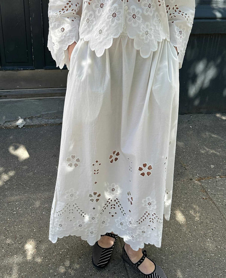 Sissel Edelbo - Trine Skirt SE 1635 - White Cutwork 