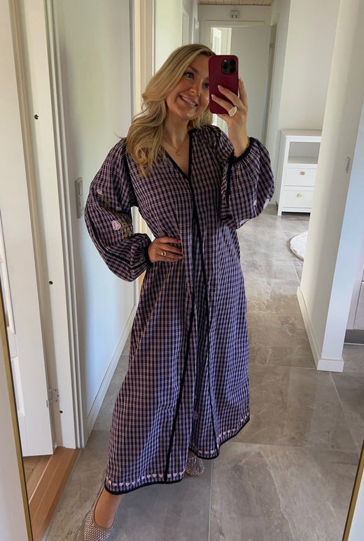 Sissel Edelbo x Molly&My - Fran Dress SE 2117 - Purple Checks Kjoler 