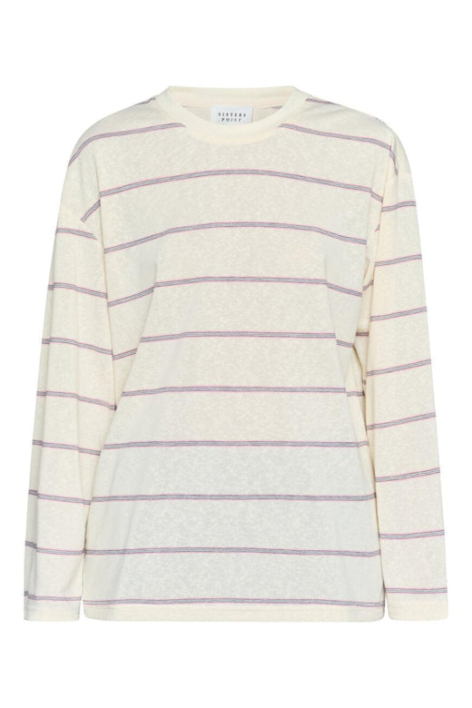 Sisters Point - Esther-Ls 19561 - 833 - Cream Stripe Bluser 