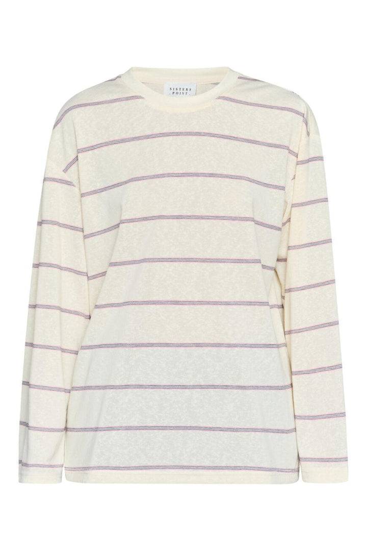 Sisters Point - Esther-Ls 19561 - 833 - Cream Stripe Bluser 