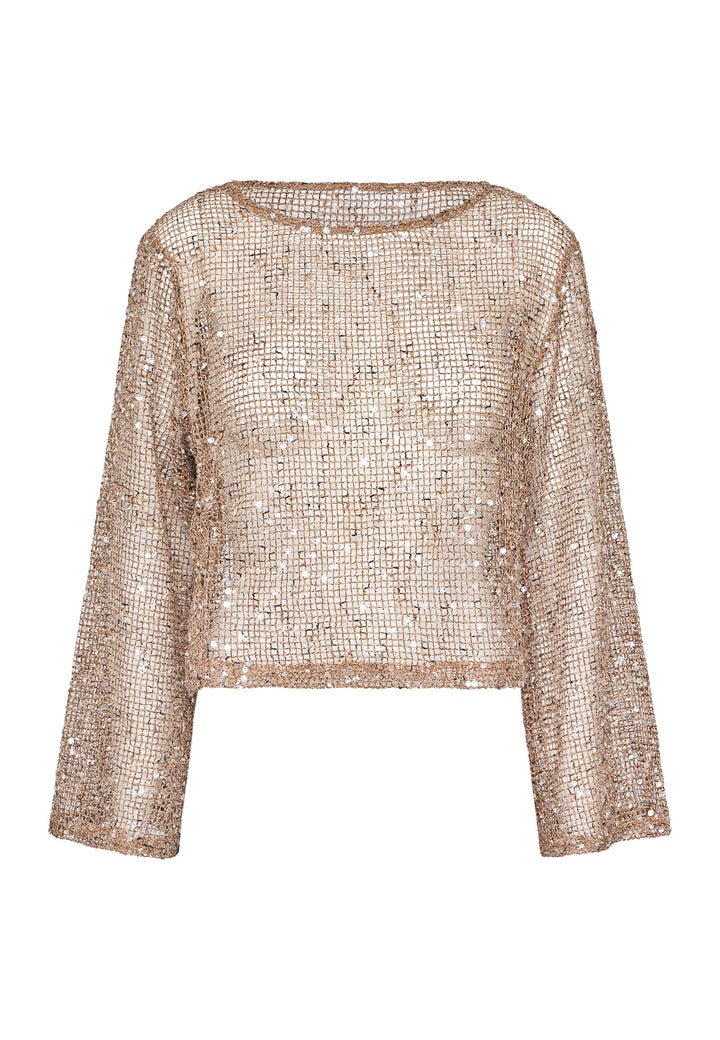 Sisters Point - Glisa-Ls 19500 - 802 - Brown Glitter Bluser 