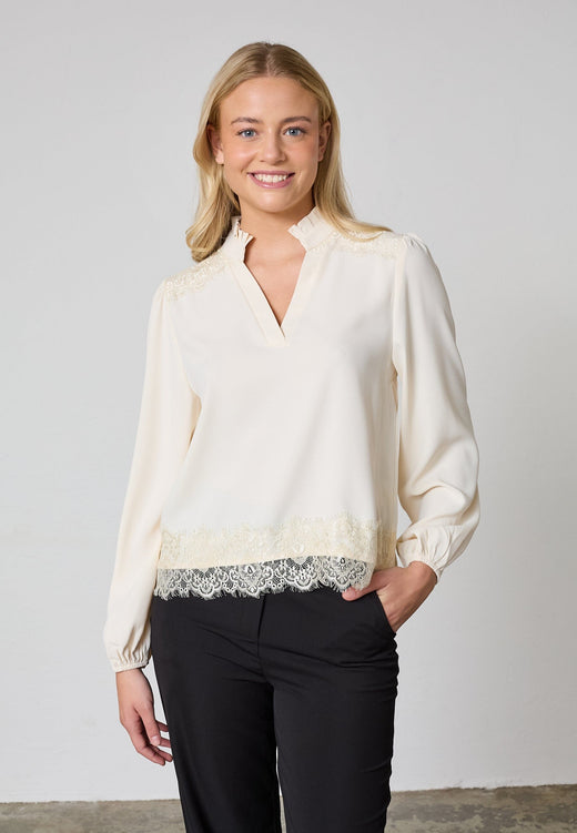 Sisters Point - Gyla-Ls 19296 - 115 - Cream Skjorter 