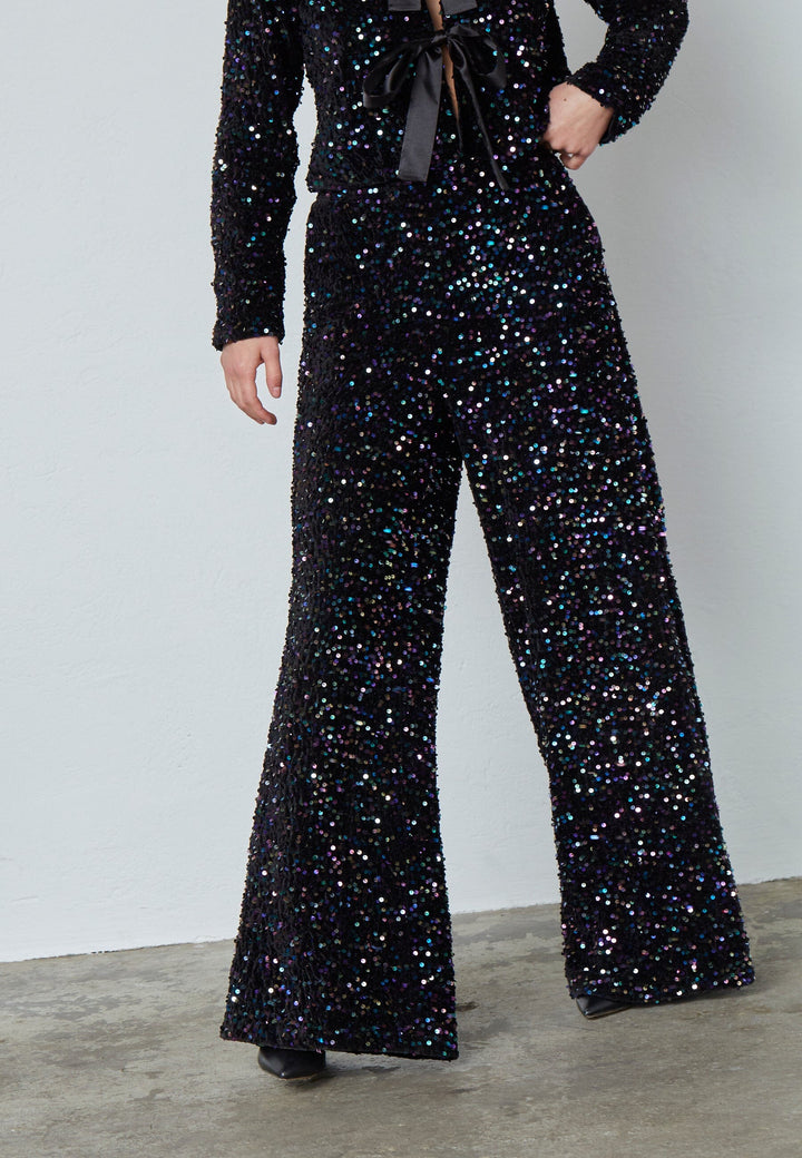 Sisters Point - Nyla-Pa4 19003 - 003 - Black Multi Bukser 