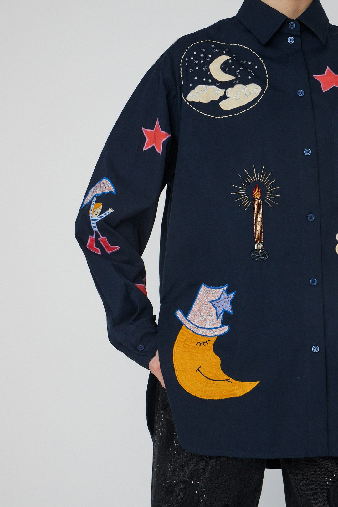 Stella Nova - Bead Embellished Shirthc54-2336 - 395 Navy Skjorter 