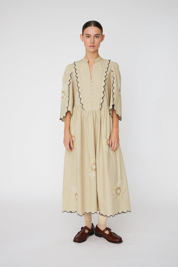 Stella Nova - Embroidered Loose Midi Dresses62-4485 - 198 Army Touch Kjoler 