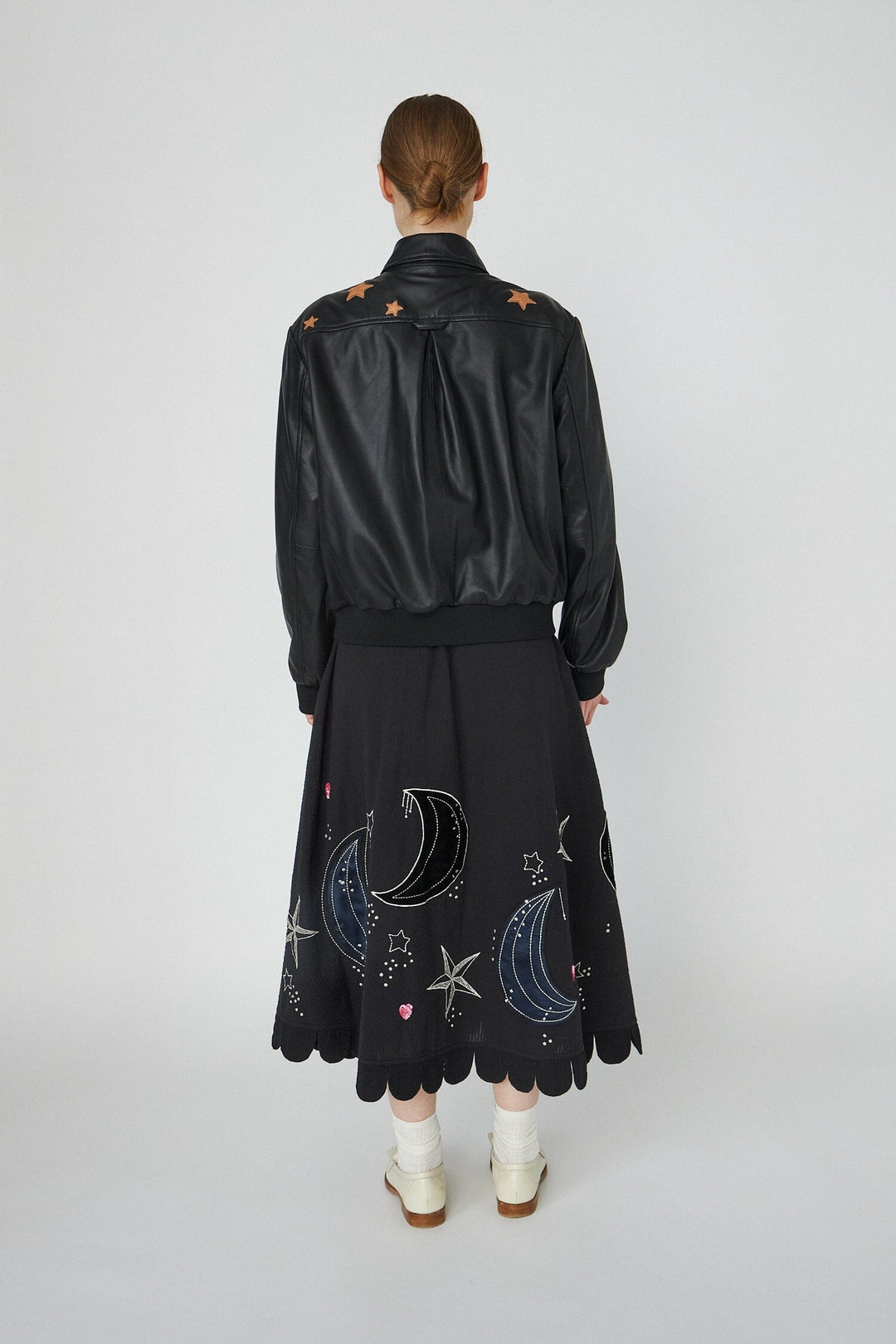 Stella Nova - Starlight Leather Bomber Jacketsl54-7328 - 999 Black Jakker 