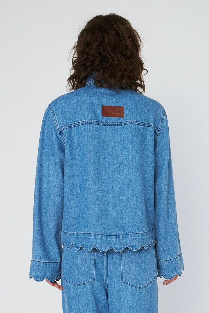 Stella Nova - Washed Blue Shirt With Scallop Edgewd54-2324 - 302 Light Blue Skjorter 