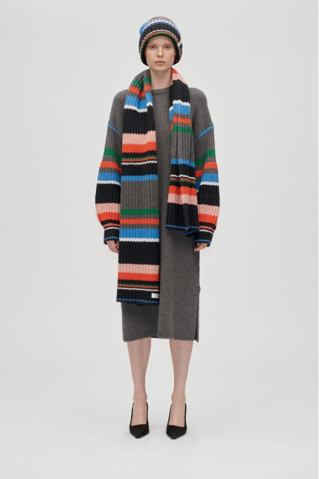 Stine Goya - 2421 Chunky Cotton Wool, Chunky Scarfsg-aw25-a042-2421 - Chunky Stripes