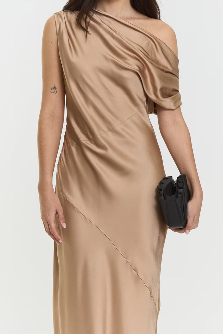 Twist & Tango - Ttvanessa Satin Dress - Golden Beige Kjoler 