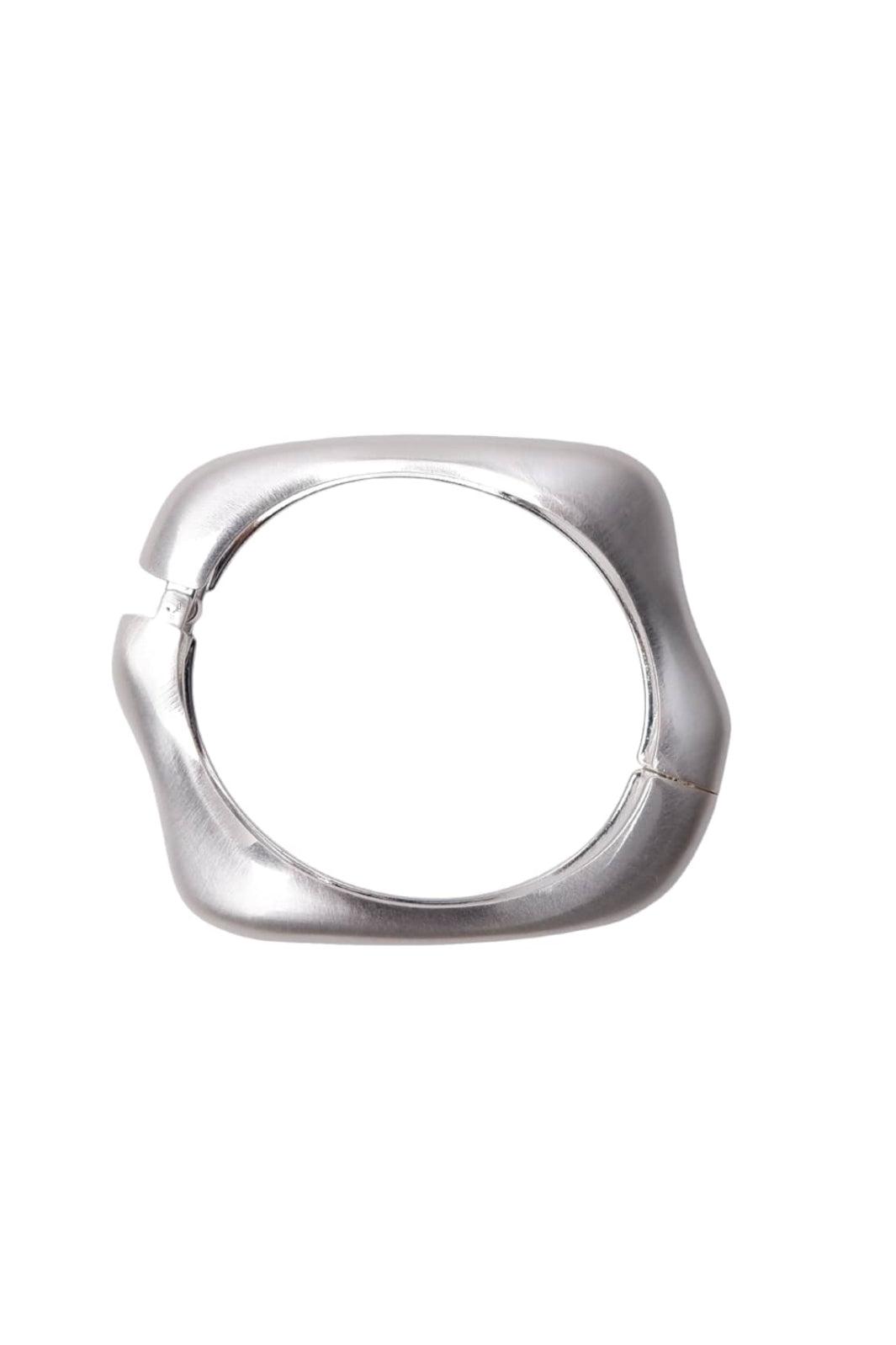 Black Colour - Bcflow Matt Bangle 4524 - Matt Silver Coloured