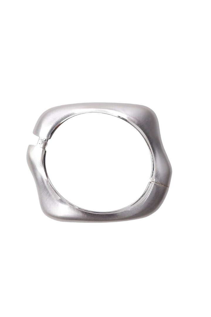 Black Colour - Bcflow Matt Bangle 4524 - Matt Silver Coloured