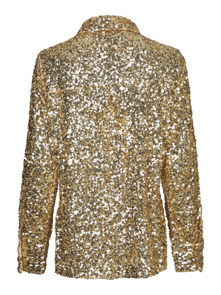 Valentin Studio - Classy Sequins Shirt 163336 - 221 - Gold Skjorter 