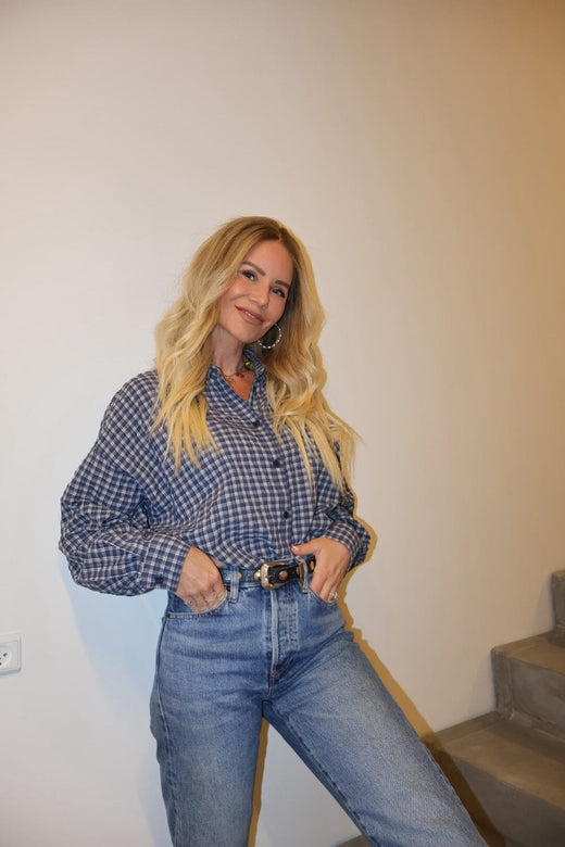 Valentin Studio - Cowboy - Navy W.checker Bluser 