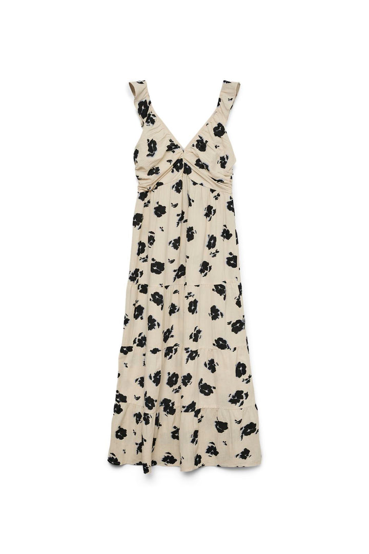 Vero Moda - Vmdicthe Sl Frill Ankle Dress - 4929091 Pumice Stone Alma