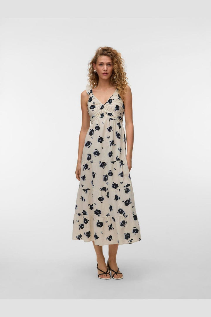 Vero Moda - Vmdicthe Sl Frill Ankle Dress - 4929091 Pumice Stone Alma