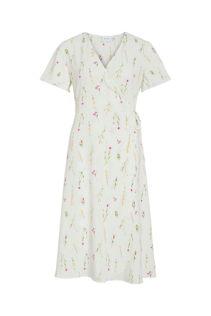 Vila - Vilovie S/S Wrap Midi Dress - 4986253 Snow White Lore