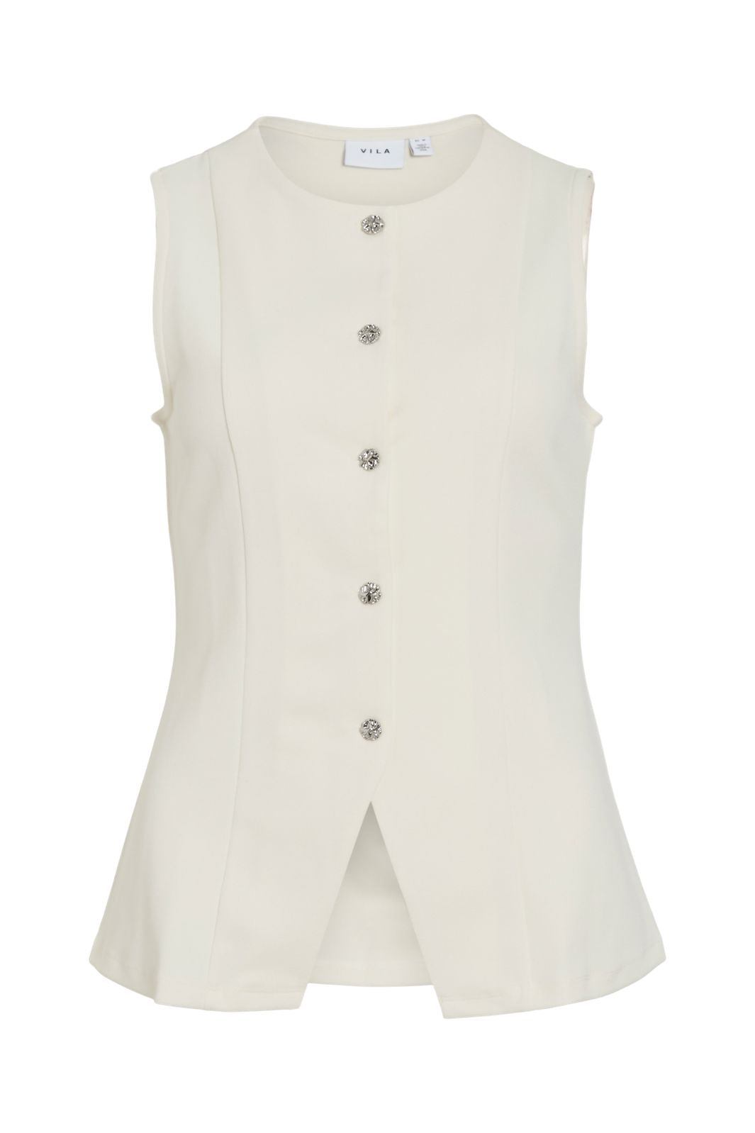 Vila - Vimerlano O-Neck S/L Vest - 4904180 Birch