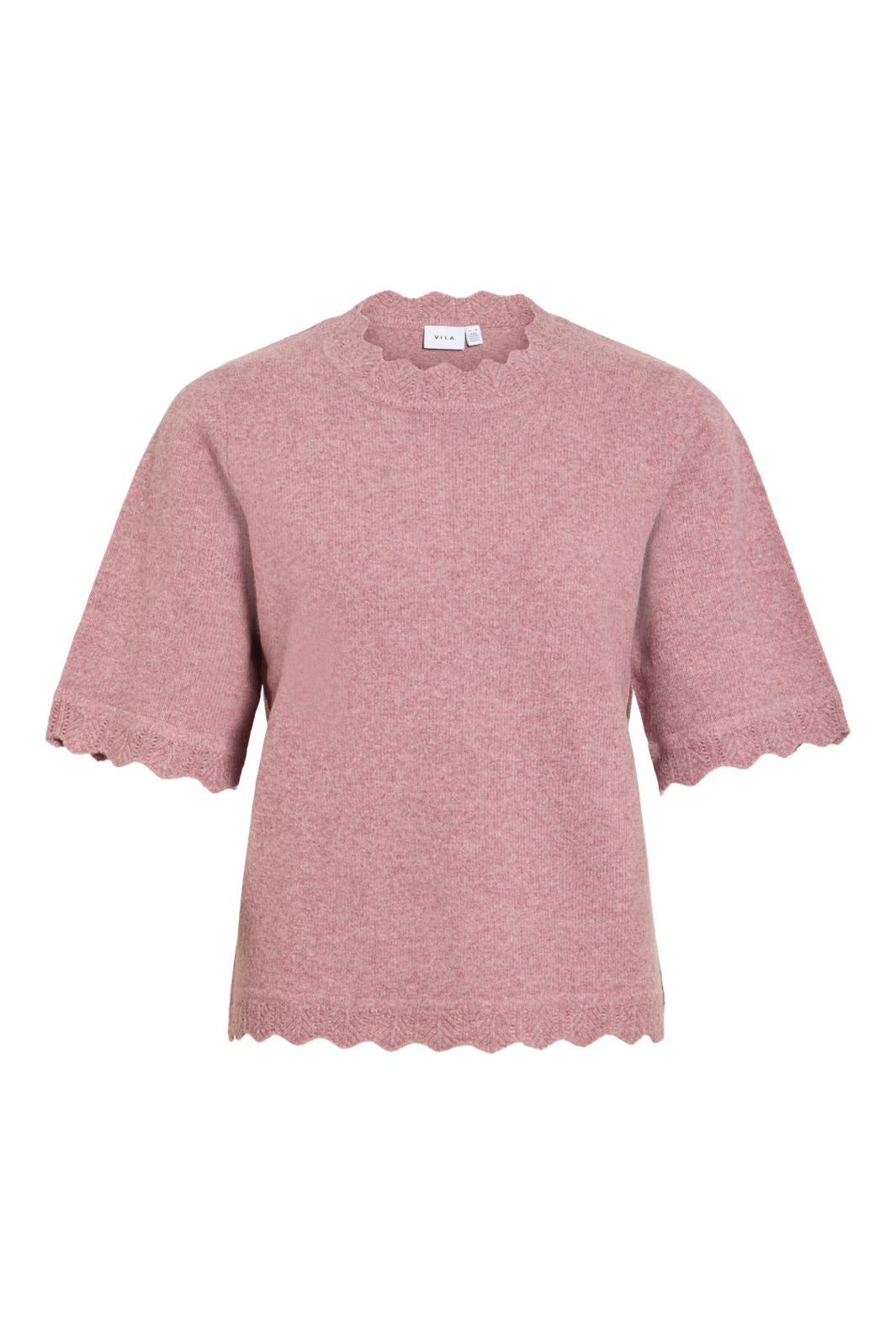 Vila - Vinikolina O-Neck 2/4 Knit Top - 5111520 Nostalgia Rose Melange
