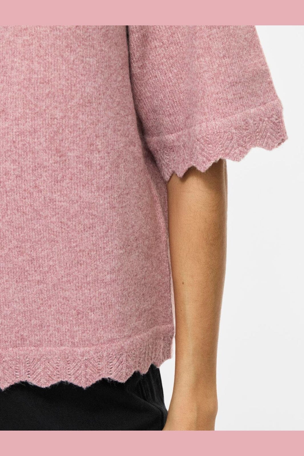 Vila - Vinikolina O-Neck 2/4 Knit Top - 5111520 Nostalgia Rose Melange