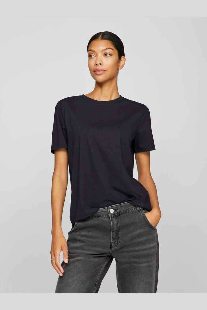 Vila - Vinora S/S T-Shirt - 4677998 Black Beauty