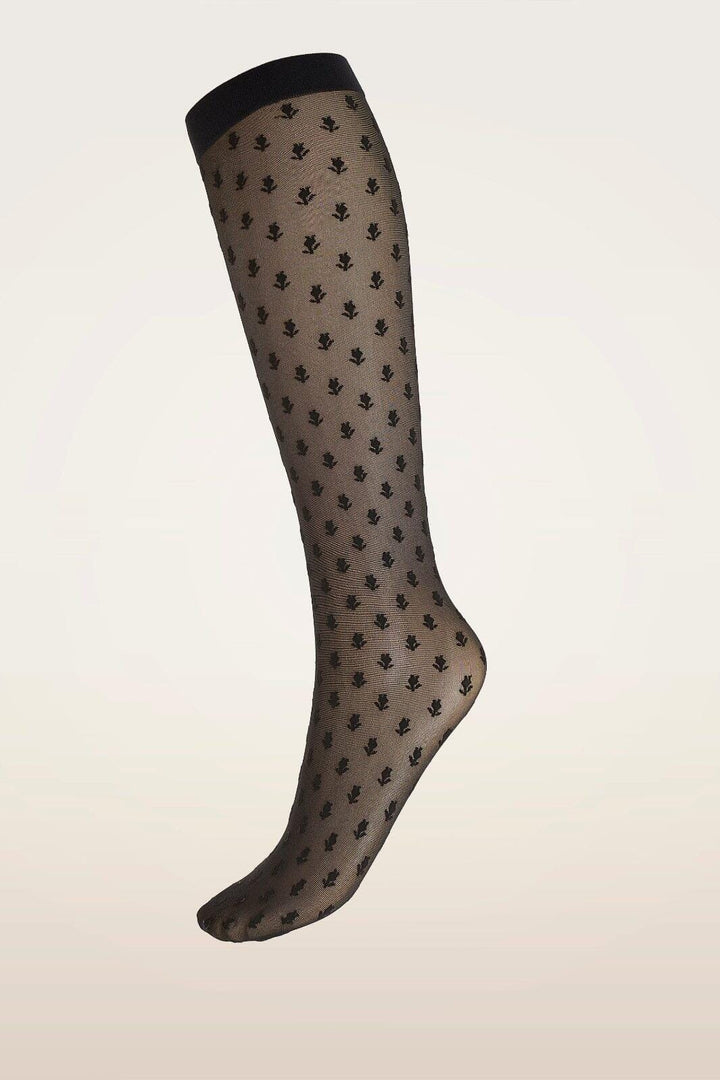 Wolford - Blossom Knee-highs 34428 - 9180 Black/black Strømper 