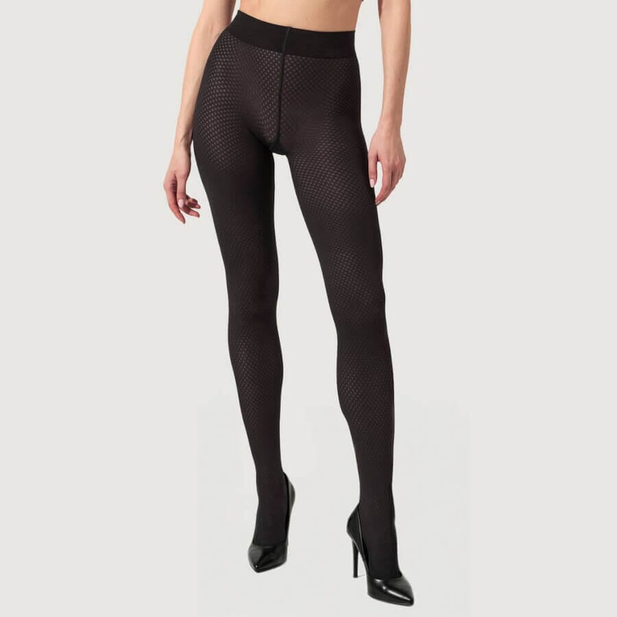 Wolford - Cotton Dot Tights15044 - 7005 Black Strømpebukser 
