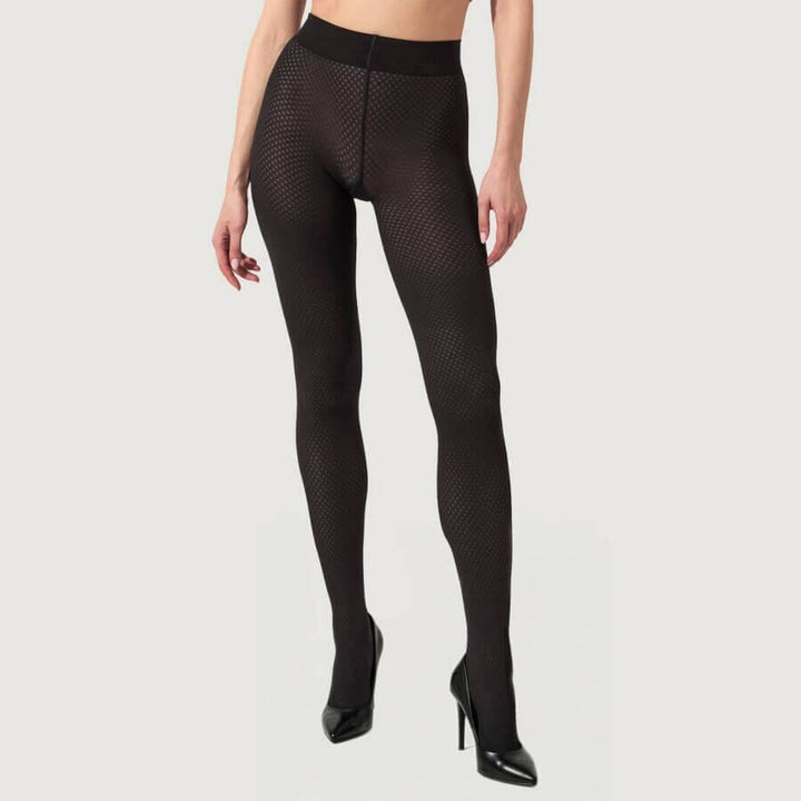 Wolford - Cotton Dot Tights15044 - 7005 Black Strømpebukser 