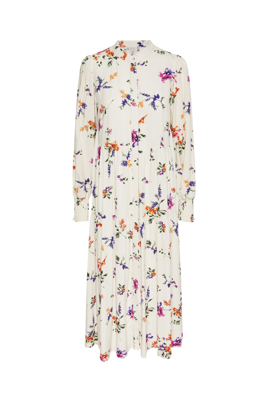 YAS - Yasasina Ls Long Dress - 4494594 Whitecap Gray Botanica Print