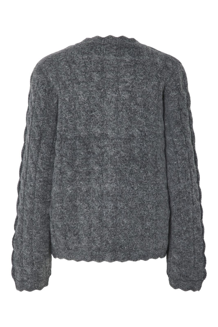 Y.A.S - Yasbubera Ls Knit Cardigan - 4794873 Dark Grey Melange
