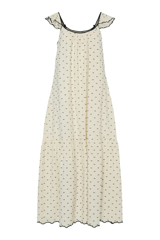 Y.A.S - Yasdobby Sl Ankle Dress - 4693522 Gardenia Black Dobby Dots