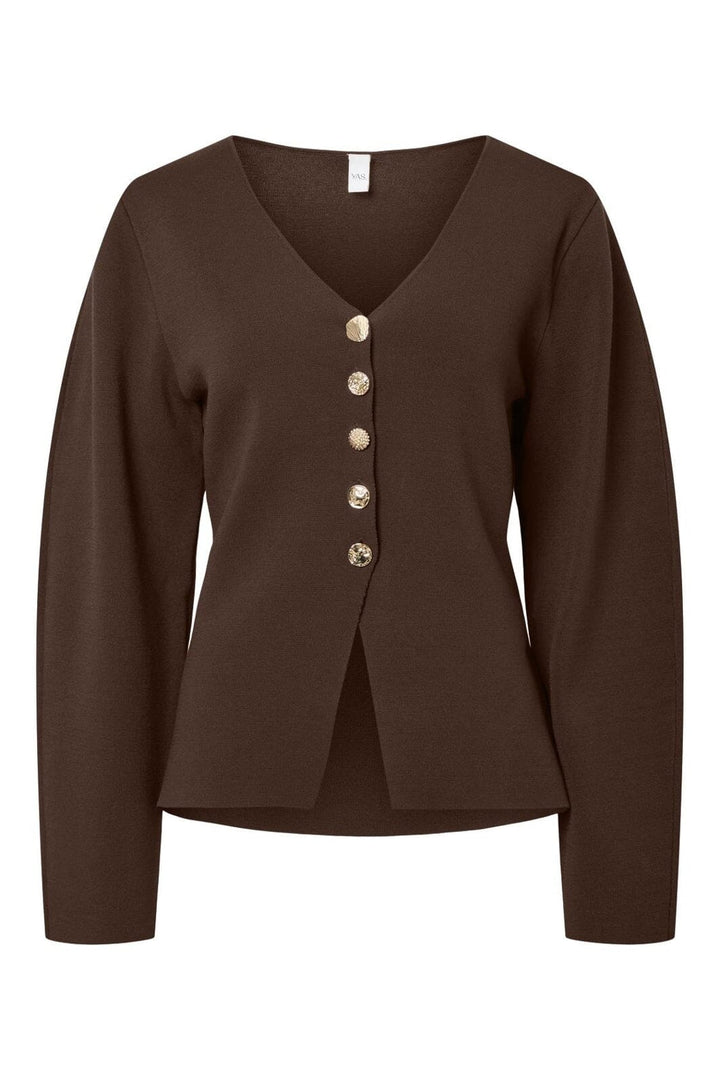 Y.A.S - Yasmikkala Ls Knit Cardigan - 5090994 Chocolate Brown