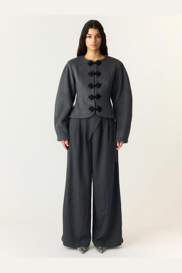 YAS - Yasnapo Ls Wool Jacket Story - 5184802 Dark Grey Melange