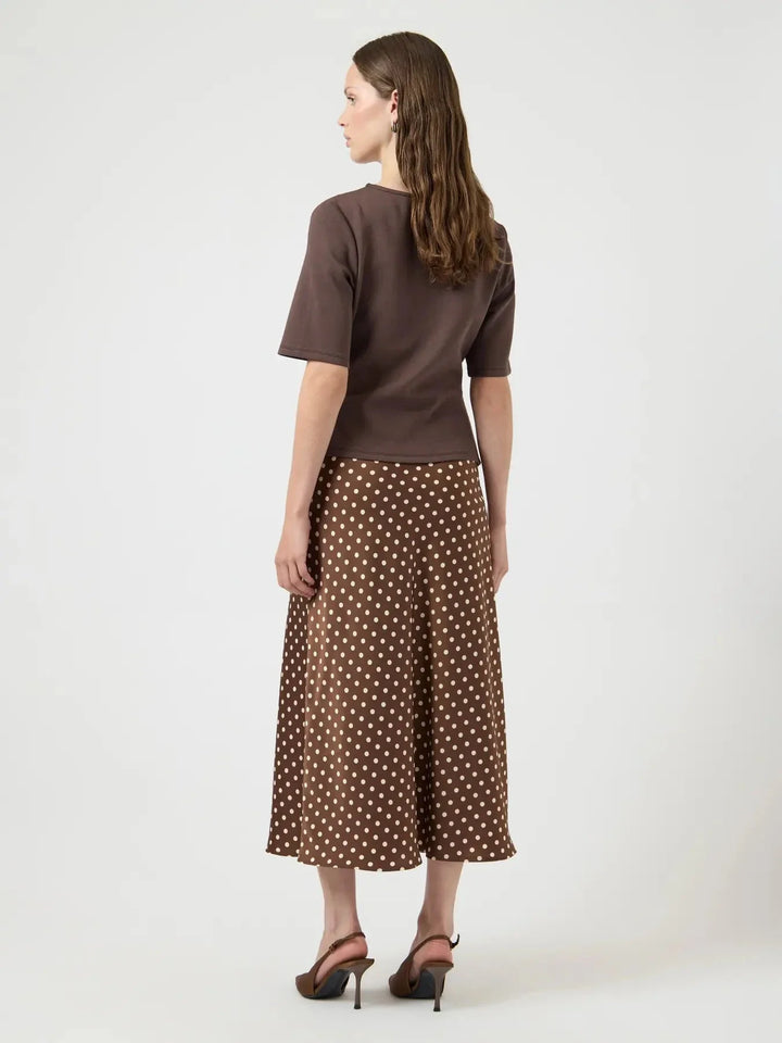 YAS - Yaspella Midi Skirt - 5084717 Pinecone Ecru Dots Nederdele 