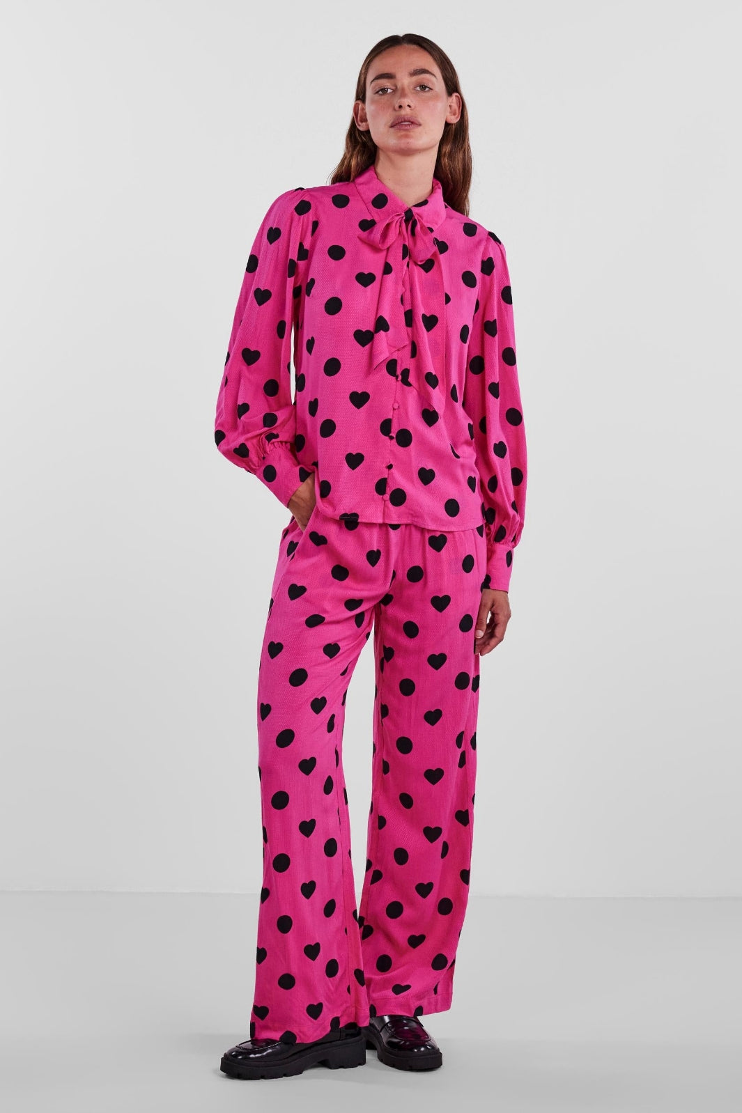 Y.A.S - Yaspolkalove Ls Shirt S. Show - Fuchsia Purple POLKALOVE PRINT Skjorter 