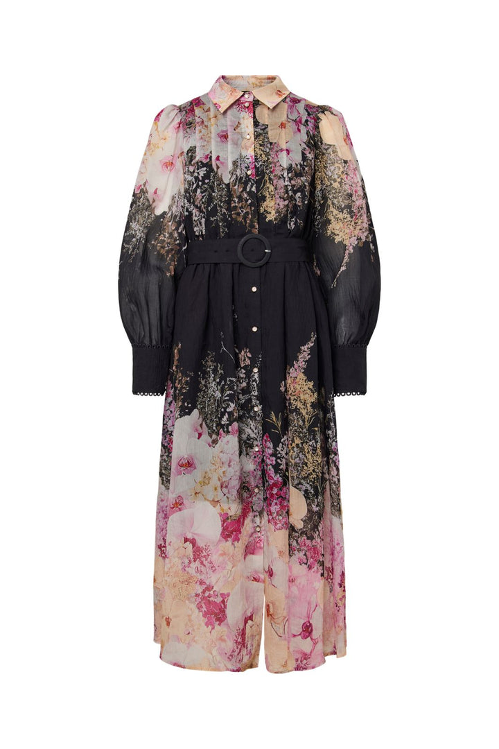 YAS - Yasromantica Ls Long Dress - 5102696 Black New Romantica Print