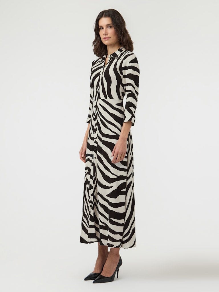 YAS - Yassavanna Long Shirt Dress - 4844009 Birch Zebra Print Kjoler 