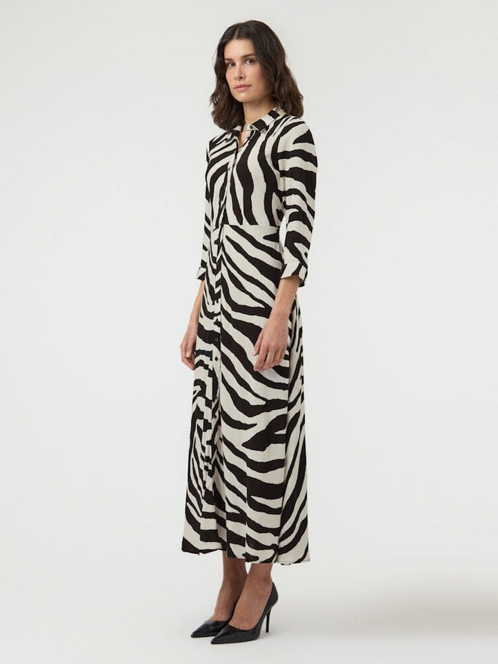 YAS - Yassavanna Long Shirt Dress - 4844009 Birch Zebra Print Kjoler 